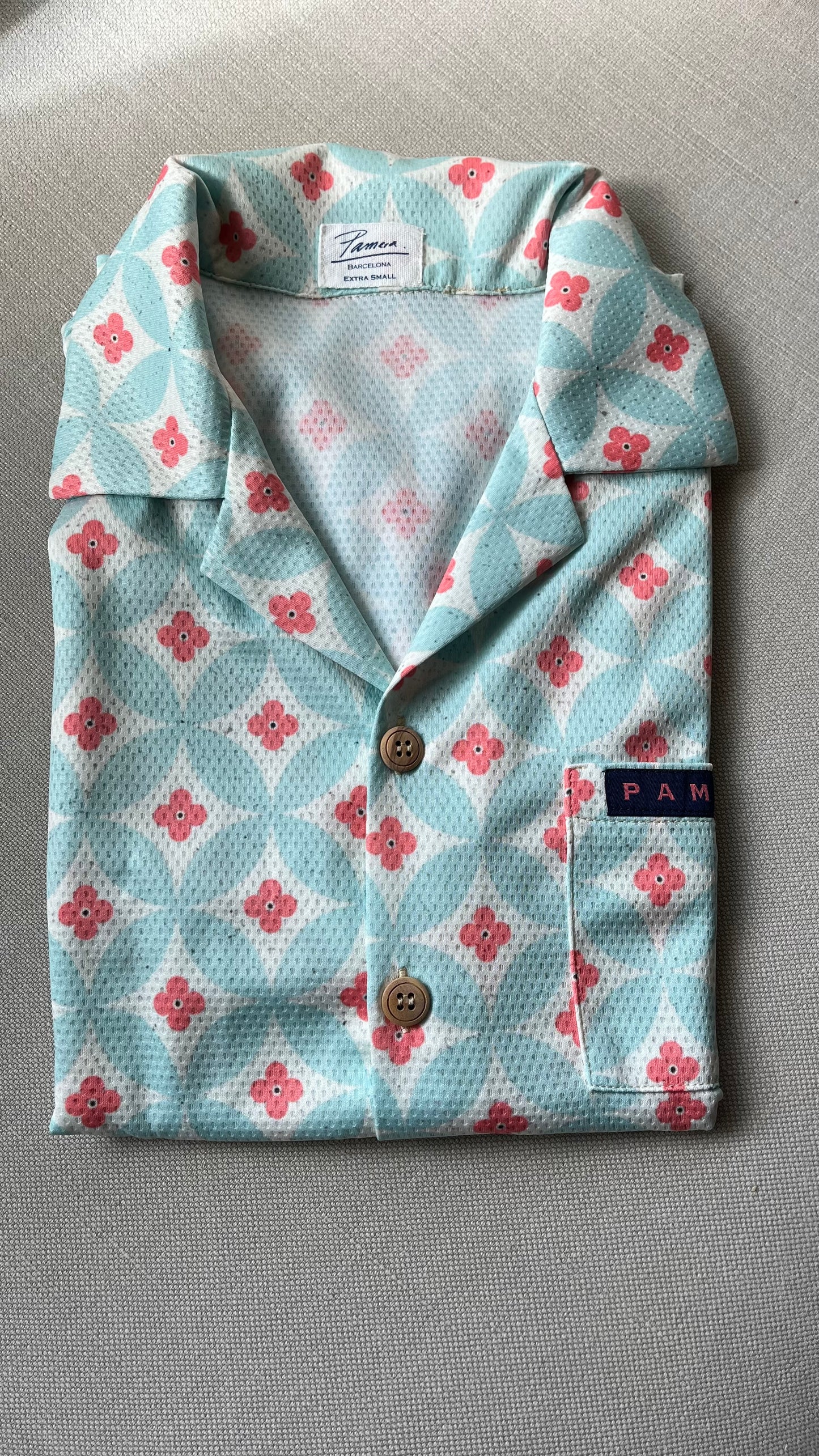 Red flower cycling shirt