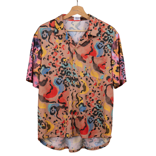 Leopardo brown cycling shirt