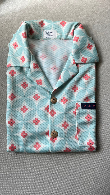 Red flower cycling shirt