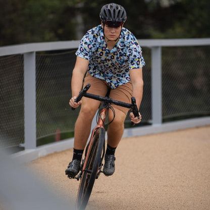 Leopardo blue cycling shirt