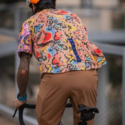 Leopardo brown cycling shirt