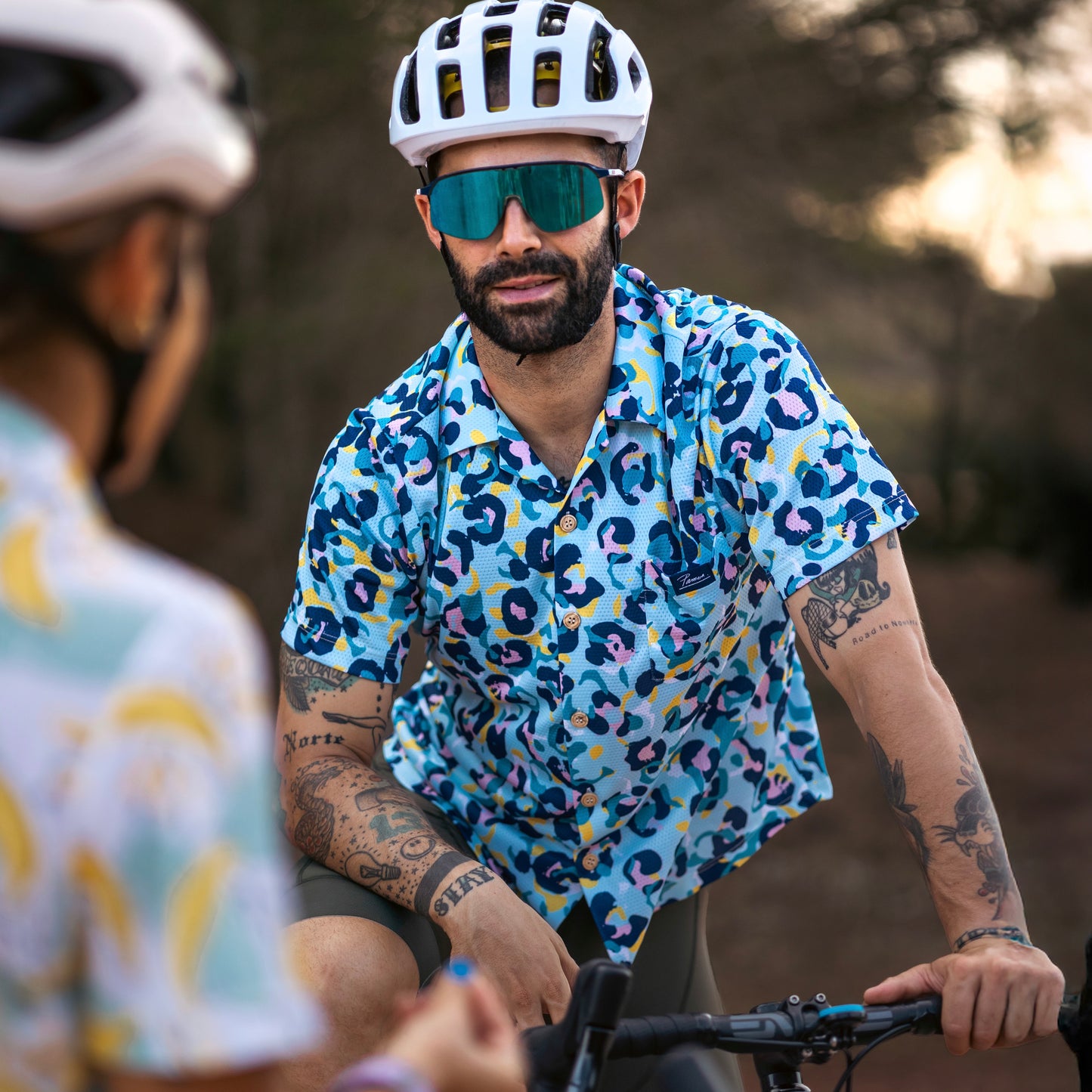 Leopardo blue cycling shirt