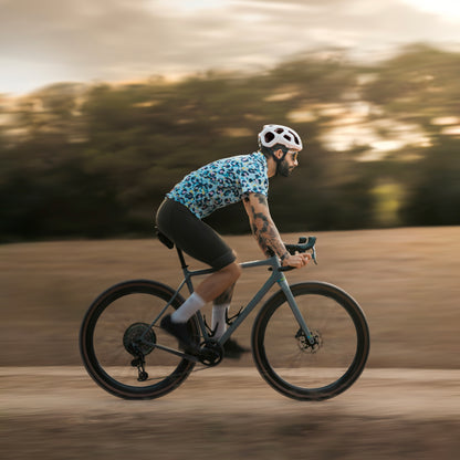 Leopardo blue cycling shirt